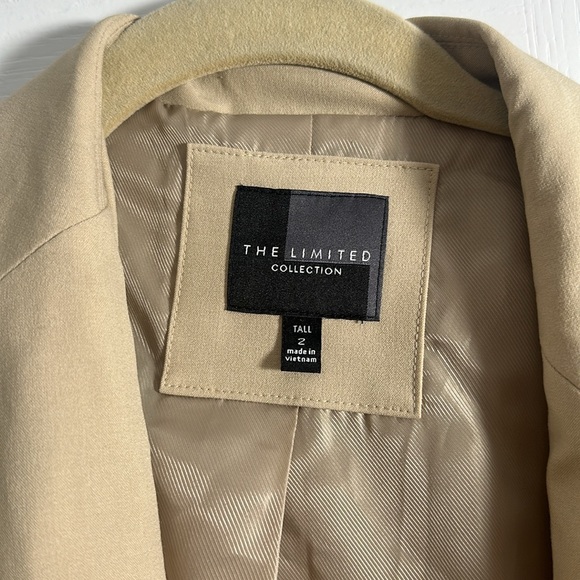 The Limited Sz 2 Tall Suit Jacket tan - EUC with cute striped lining - Picture 5 of 6